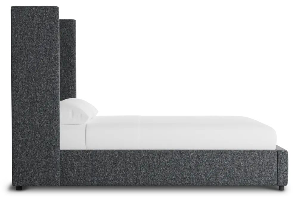 Captiva Delray Dark Gray 60" Upholstered Shelter Bed Captiva Delray Dark Gray 60" Upholstered Shelter Bed