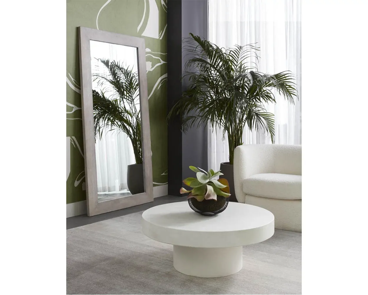 Bayla White Round Coffee Table Base