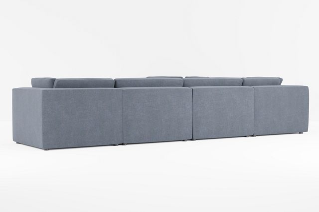 Destin Victory Dark Blue Fabric 6-piece Modular Sectional