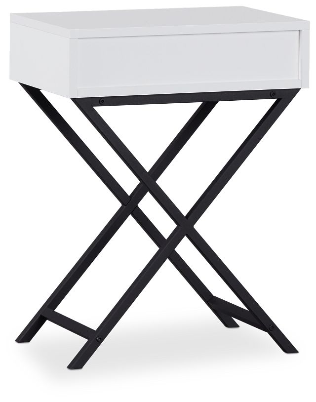 Erie White Metal Nightstand