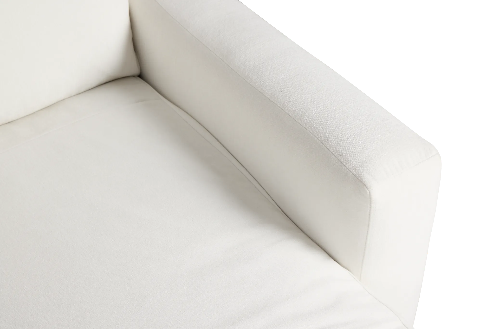 Citymod White Fabric Large Left Chaise Sectional With Storage Console