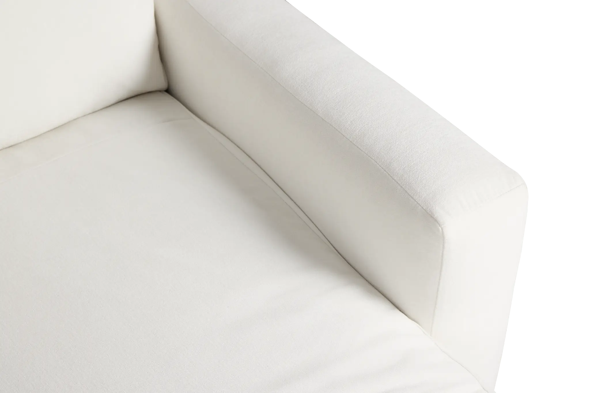 Citymod White Fabric Large Left Chaise Sectional With Storage Console Citymod White Fabric Large Left Chaise Sectional With Storage Console