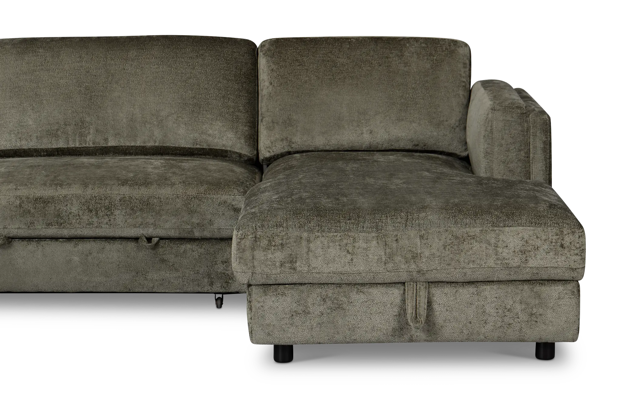 Farren Dark Green Fabric Medium Right Chaise Sleeper Sectional Farren Dark Green Fabric Medium Right Chaise Sleeper Sectional