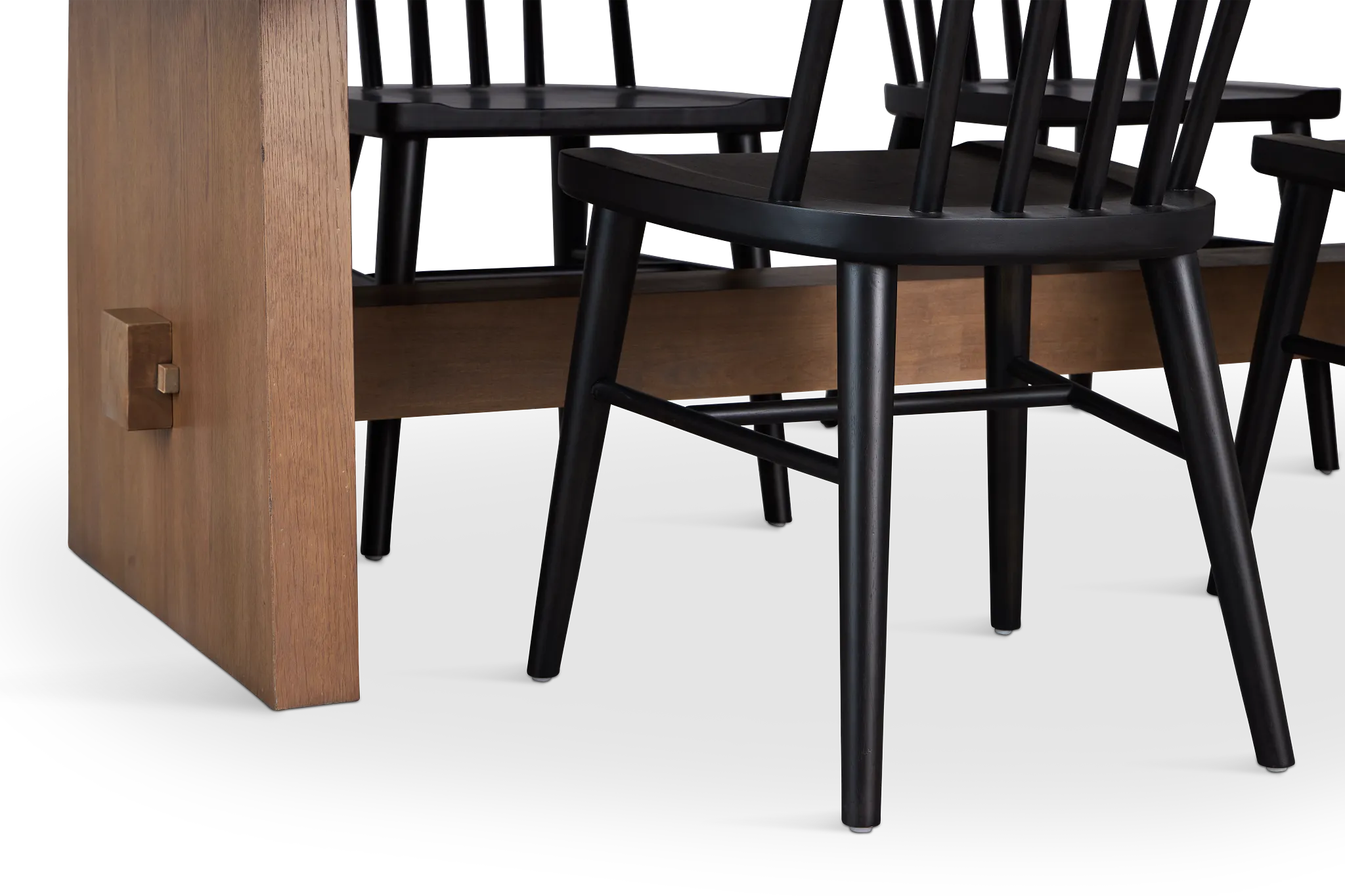 Provo Mid Tone Trestle Table & 4 Wood Chairs