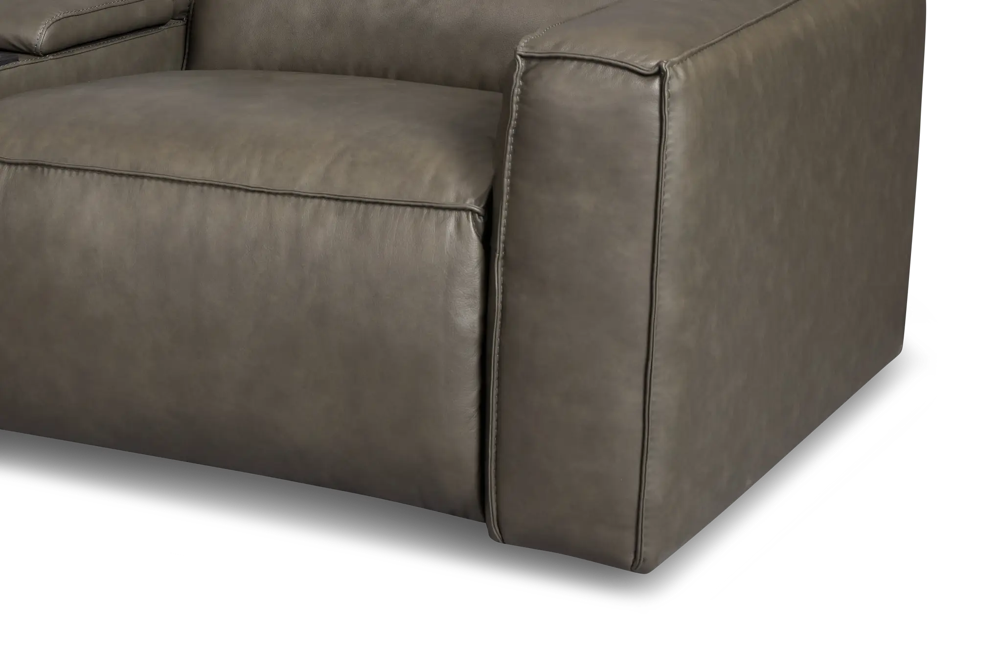 Ryland Dark Gray Lthr/vinyl Medium Dual Power 2-arm Reclining Sectional Ryland Dark Gray Lthr/vinyl Medium Dual Power 2-arm Reclining Sectional