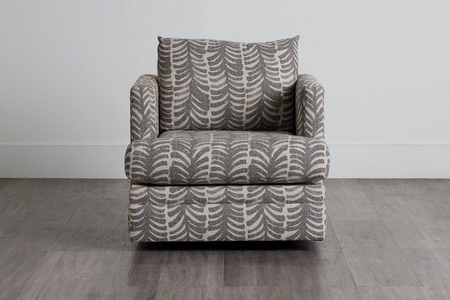 gray patterned accent chair