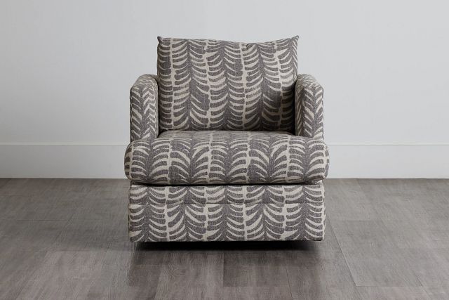 Bianca Gray Fabric Swivel Accent Chair