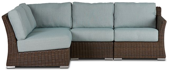Southport Teal Right 4-piece Modular Sectional
