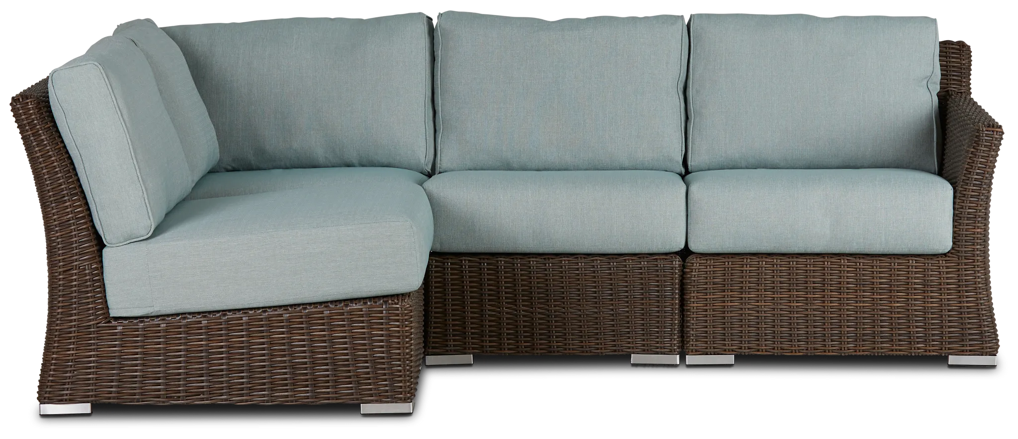 Southport Teal Right 4-piece Modular Sectional