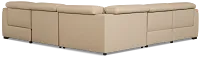 Flexsteel Brodie Taupe Lthr/vinyl Small Triple Power Reclining Two-arm Sectional