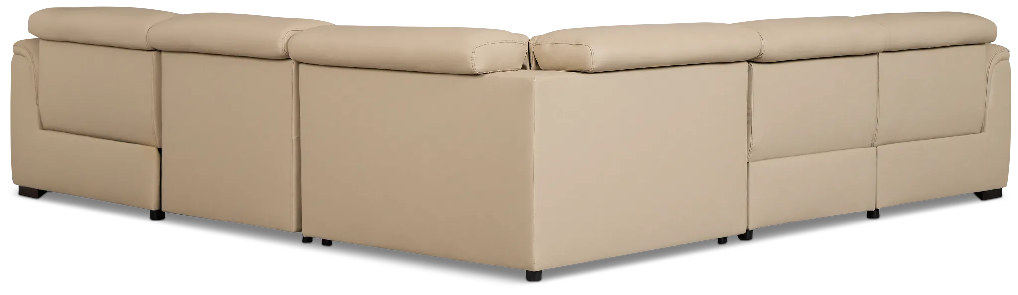 Flexsteel Brodie Taupe Lthr/vinyl Small Triple Power Reclining Two-arm Sectional