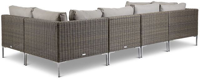 Tulum Gray Woven 6-piece Modular Sectional