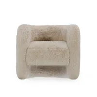 Calm Beige Fabric Accent Chair