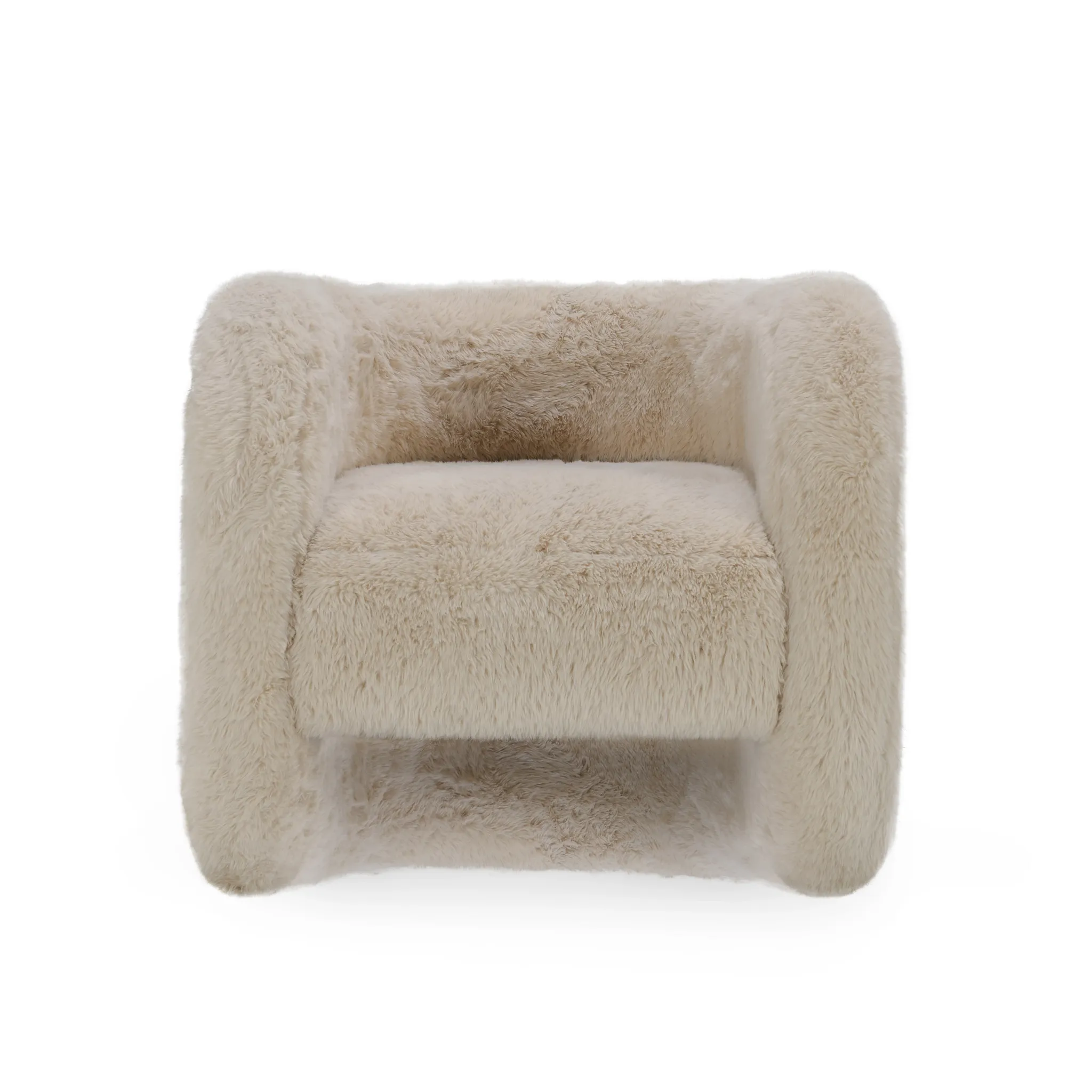Calm Beige Fabric Accent Chair