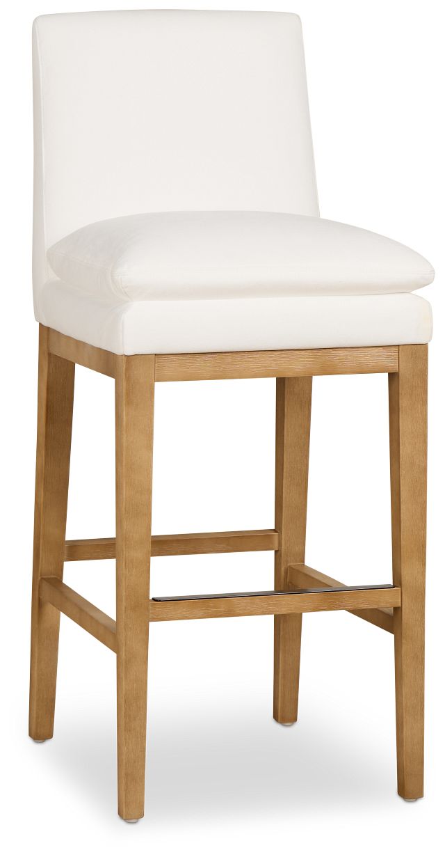 Nixon White 30" Upholstered Barstool