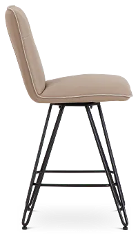 Demi Taupeswivel 24" Upholstered Barstool
