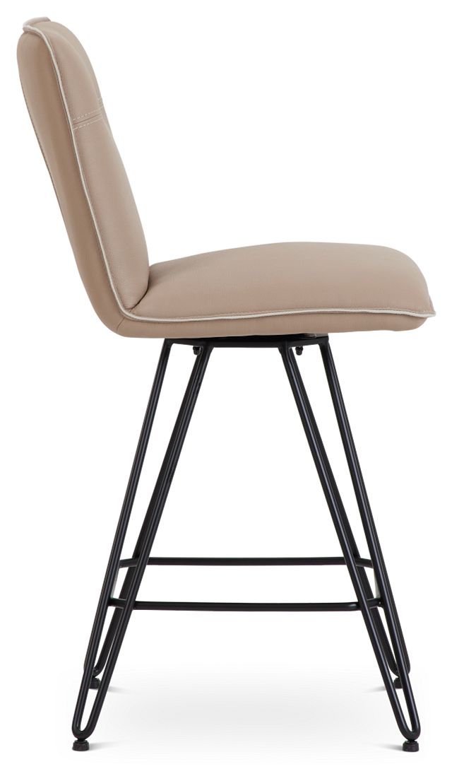 Demi Taupeswivel 24" Upholstered Barstool