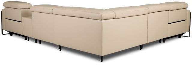 Atlas Taupe Lthr/vinyl Medium Dual Power 2-arm Reclining Sectional