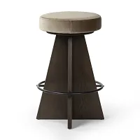 Stam Taupebackless 24" Upholstered Swivel Barstool