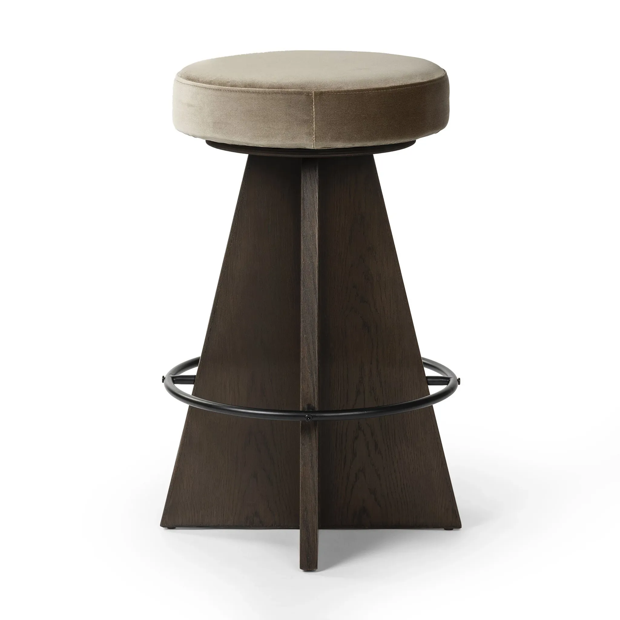 Stam Taupebackless 24" Upholstered Swivel Barstool