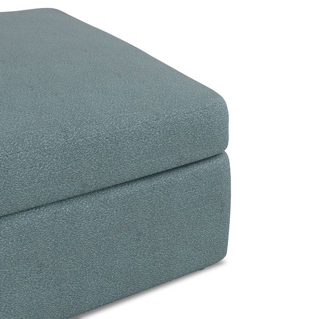 Destin Sutton Blue Fabric Cocktail Ottoman