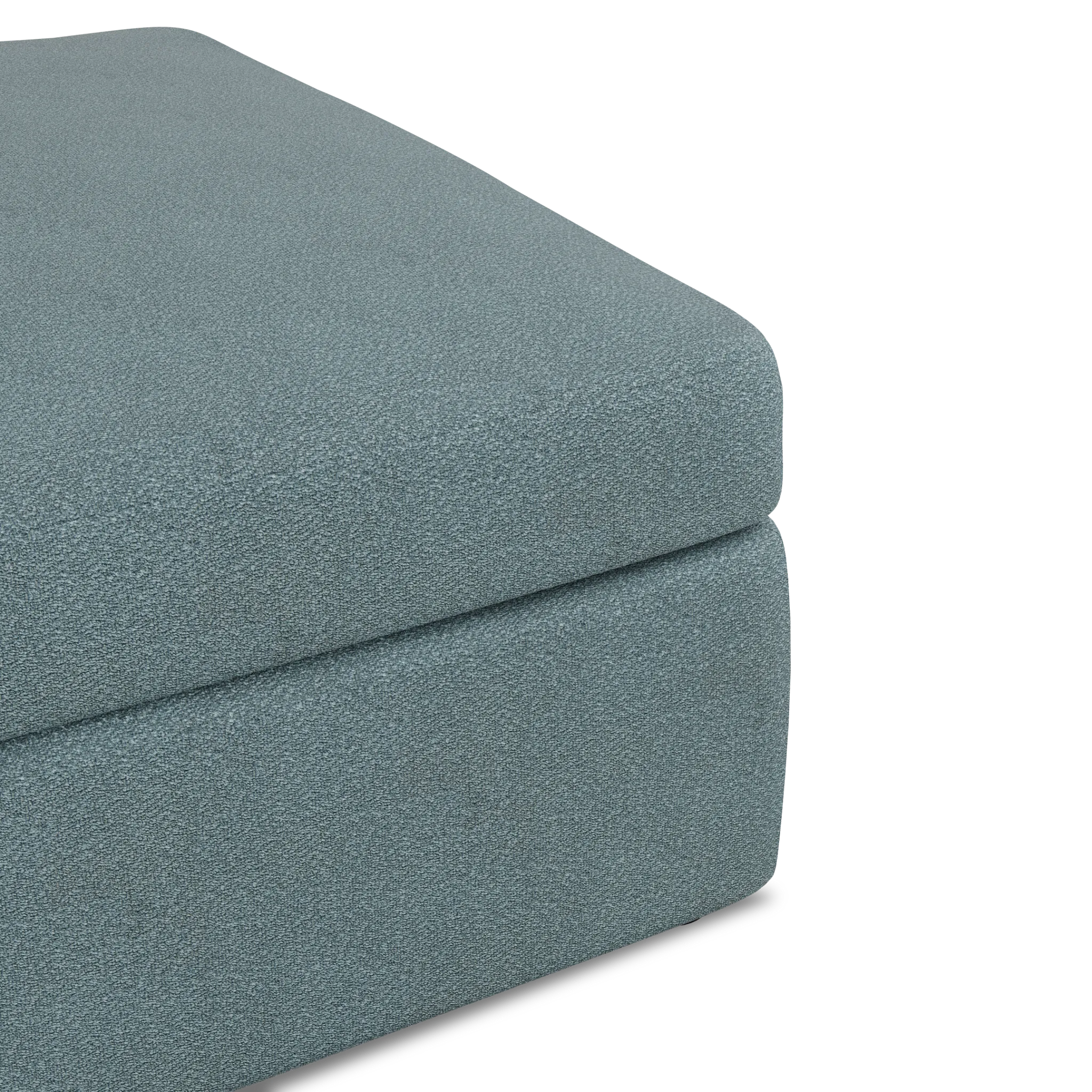 Destin Sutton Blue Fabric Cocktail Ottoman