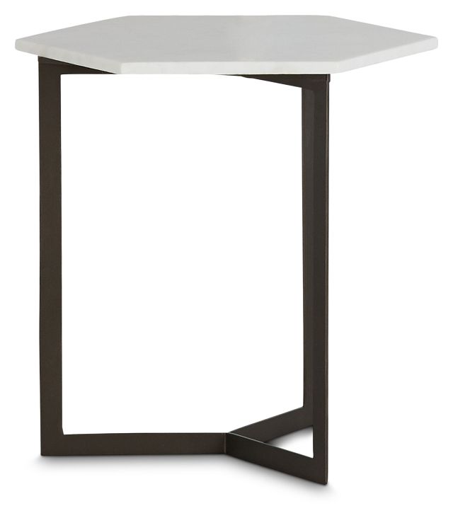 Lilia Black Marble Accent Table (1)