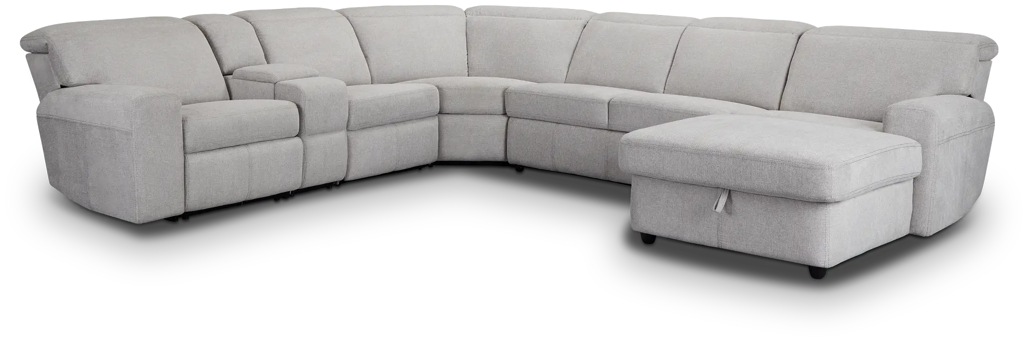 Callum Light Gray Storage Medium Right Reclining Chaise Sleeper Sectional Callum Light Gray Storage Medium Right Reclining Chaise Sleeper Sectional