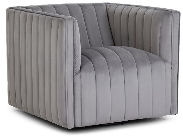 Cobra Light Gray Velvet Accent Chair