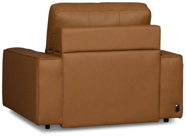 Rudy Brown Lthr/vinyl Power Reclining Chaise