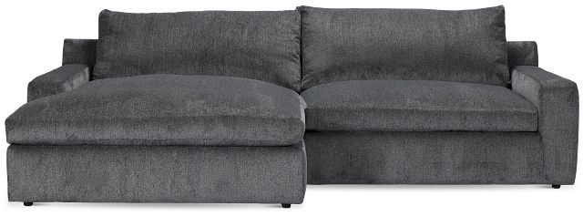 Stella Dark Gray Fabric Small Left Chaise Sectional
