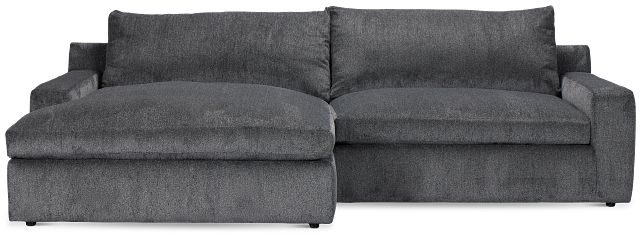 Stella Dark Gray Fabric Small Left Chaise Sectional