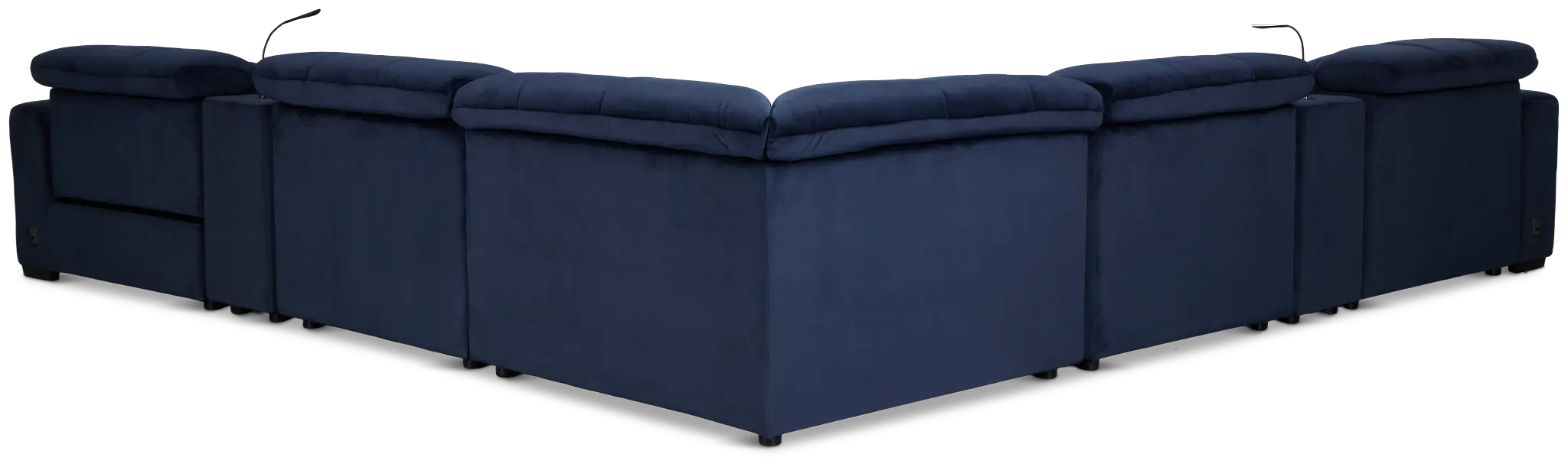 Gemma Navy Velvet Large Right Chaise Power Reclining Sectional Gemma Navy Velvet Large Right Chaise Power Reclining Sectional