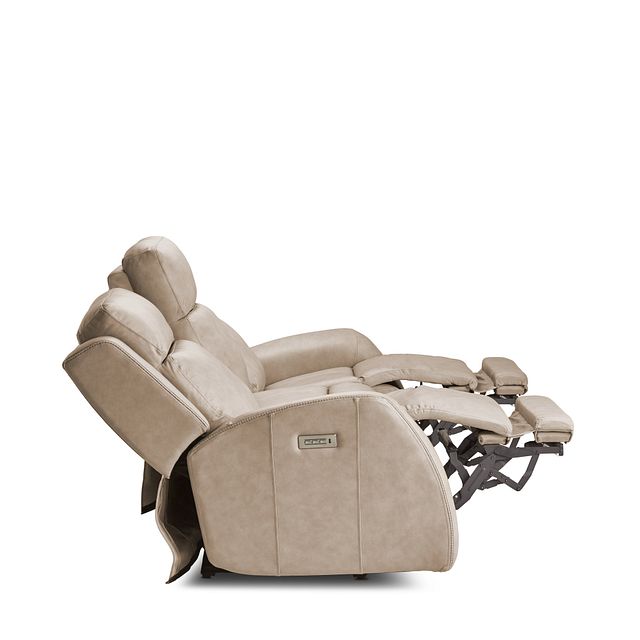 Rawlings Taupe Leather Power Reclining Sofa (4)
