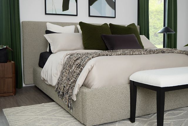Grayton Gellar Green 44" Upholstered Platform Bed