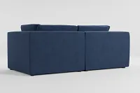 Destin Revenue Dark Blue Fabric 2-piece Modular Sofa