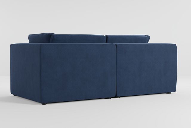 Destin Revenue Dark Blue Fabric 2 Piece Modular Sofa