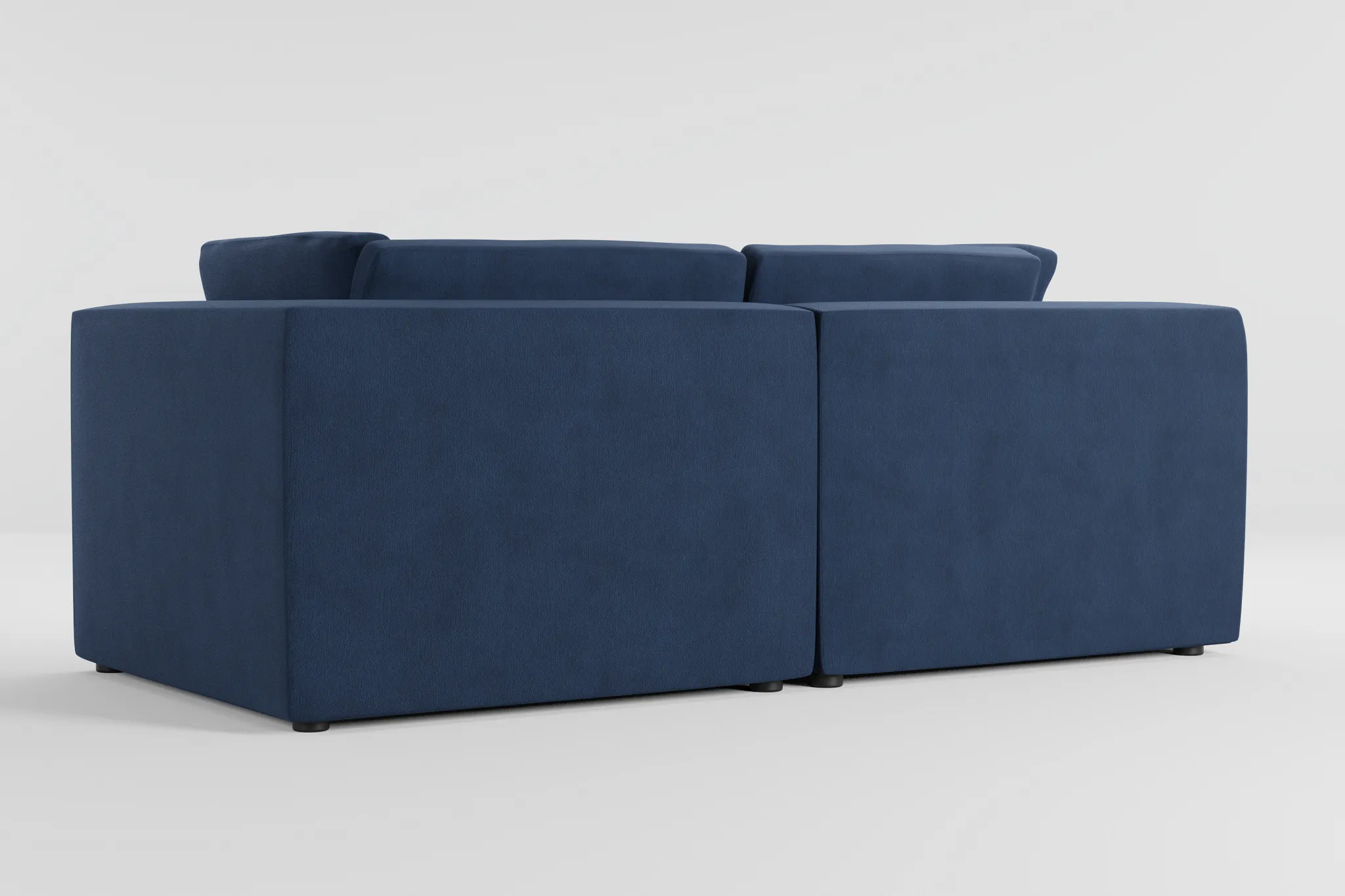 Destin Revenue Dark Blue Fabric 2-piece Modular Sofa