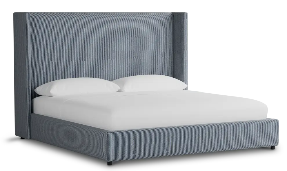 Captiva Lucy Navy 60" Upholstered Shelter Bed Captiva Lucy Navy 60" Upholstered Shelter Bed