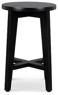 Boden Black Wood Round Chairside Table