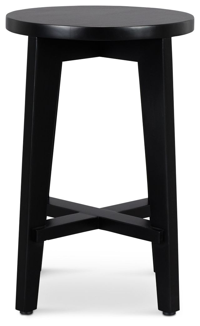 Boden Black Wood Round Chairside Table