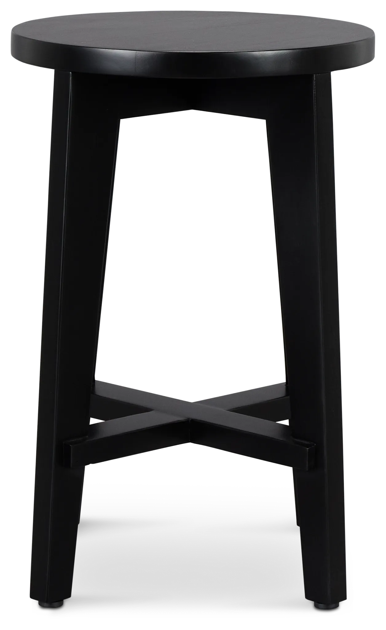 Boden Black Wood Round Chairside Table