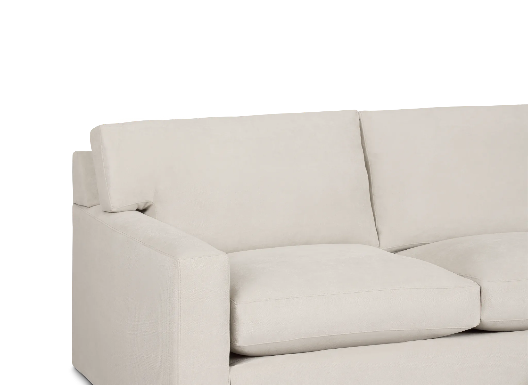 Hudson Beige Fabric Small Right Chaise Sectional