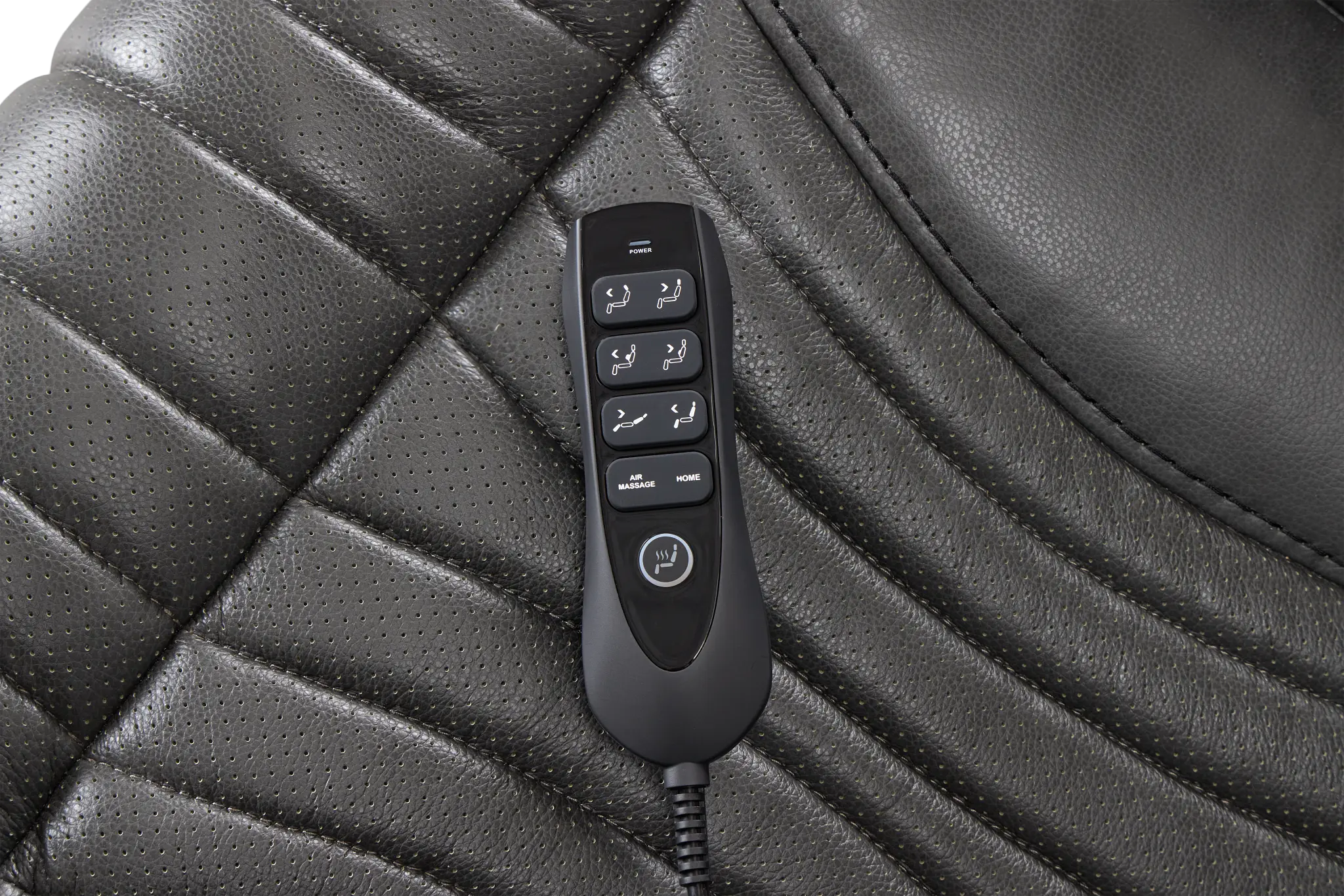 Nova Dark Gray Lthr/vinyl Power Reclining Console Loveseat W/ Massage Nova Dark Gray Lthr/vinyl Power Reclining Console Loveseat W/ Massage