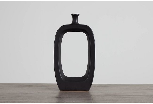 Dewey Black Large Vase