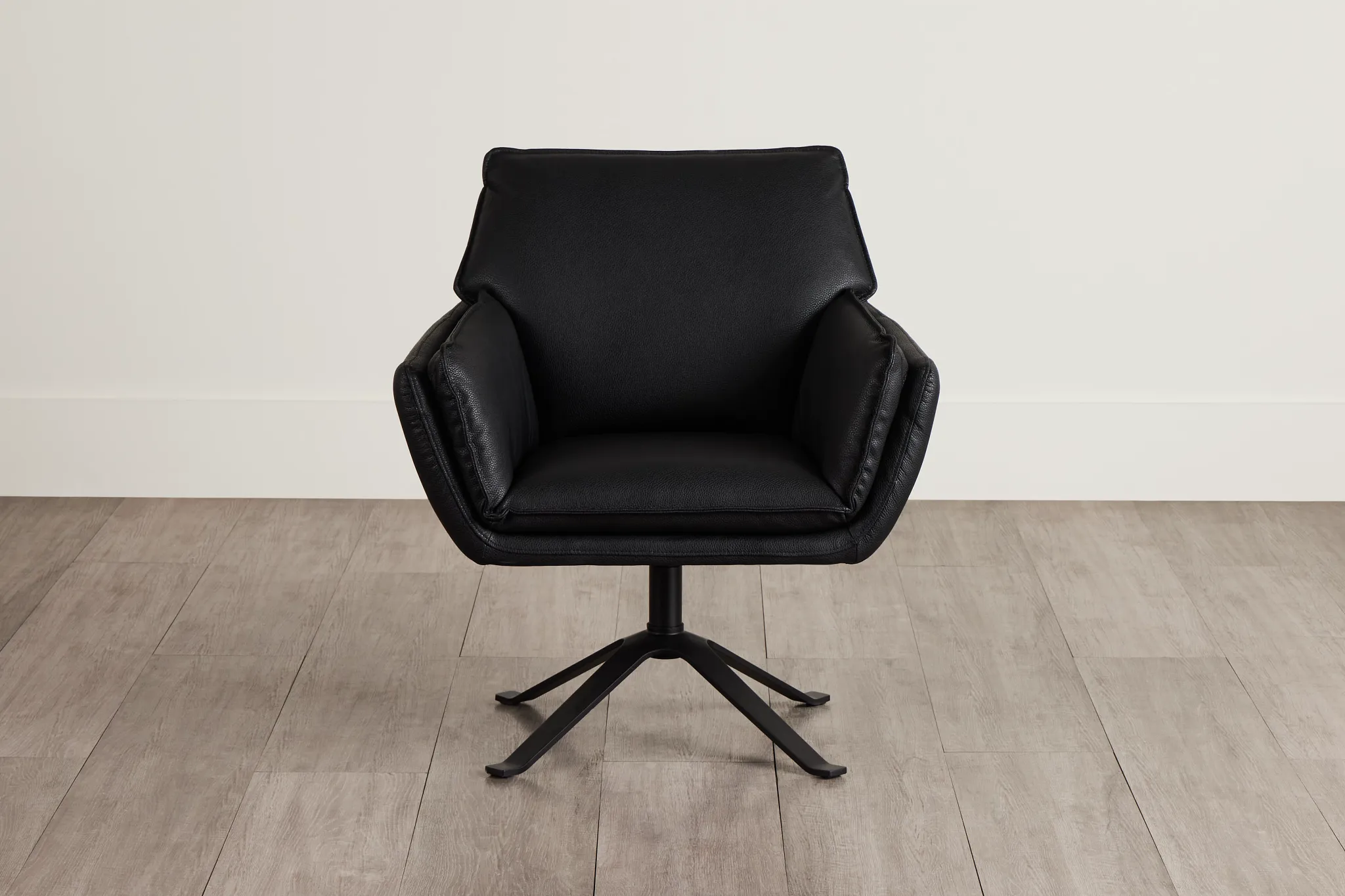 Farley Black Micro Swivel Accent Chair