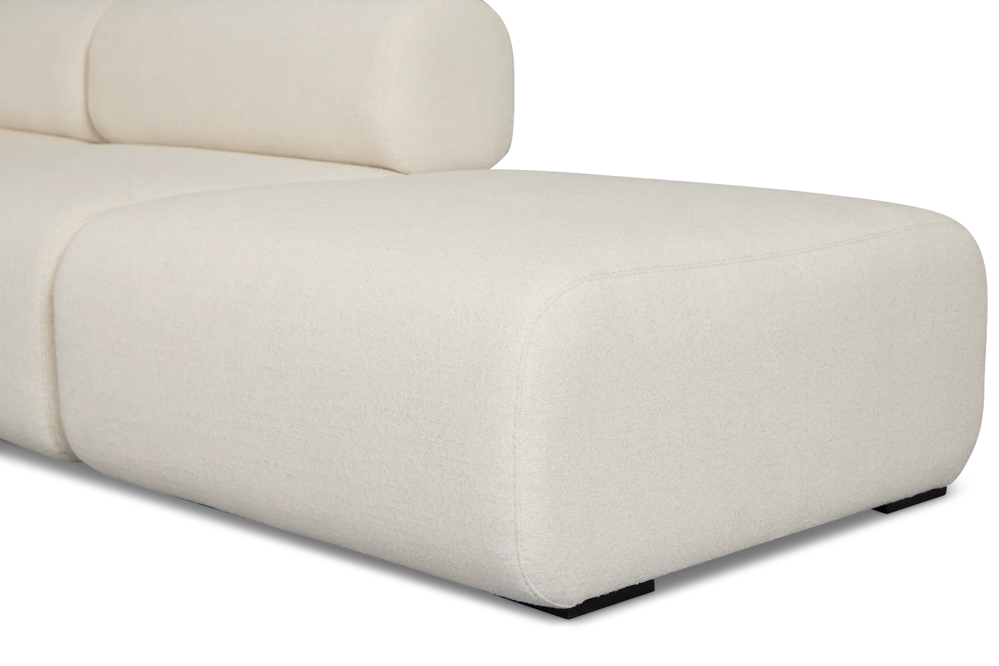 Celeste Light Beige Fabric 5-piece Right Facing Bumper Sectional