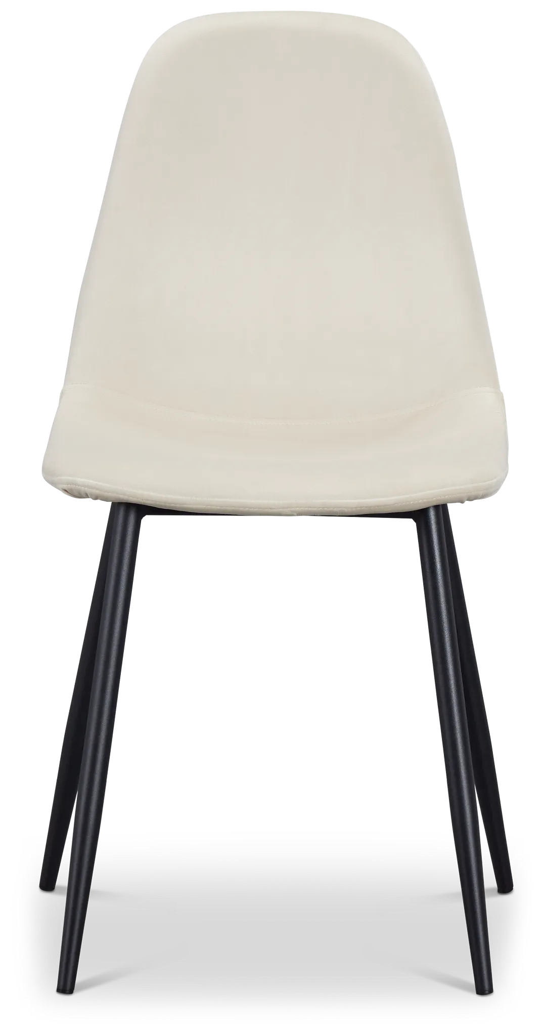 Havana Ivory Velvet Upholstered Side Chair W/ Black Legs