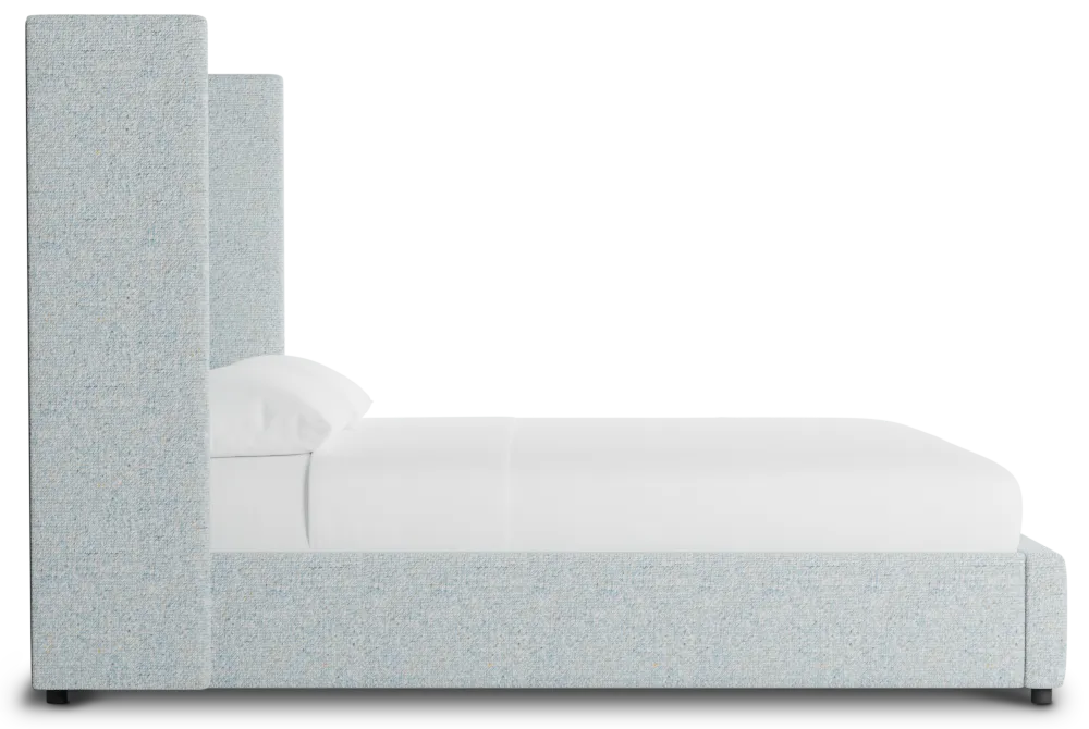 Captiva Natural Beauty Light Blue 60" Upholstered Shelter Bed