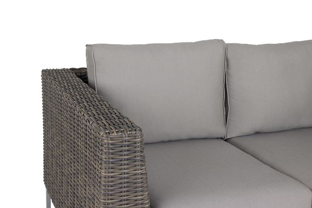 Tulum Gray Woven Sofa W/ 3 Cushion